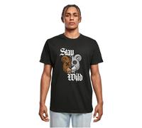 Mister Tee T-shirt 'Stay Wild' marron/gris/noir/blanc Taille M