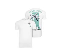Mister Tee T-Shirt 'Summer Vibes' menthe / noir / blanc, Taille XS