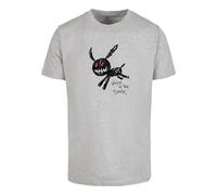 Mister Tee T-Shirt 'Walk In The Dark' gris chiné / rouge sang / noir, Taille XXL