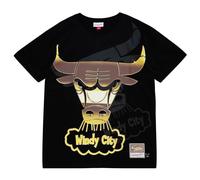 T-shirt Mitchell & Ness - BIG Face 4.0 Chicago Bulls - Homme - Noir - 100% coton M