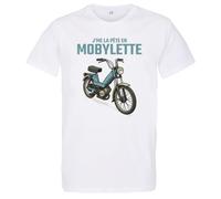 T-Shirt Mobylette Rétro 103 SP, Motif Cyclomoteur Vintage, Coton Blanc, Impression Graphique (FR/ES, Alpha/Lettres, XXL, Taille Normale, Taille Normale, Blanc)