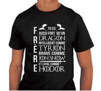 T-shirt - Mon Frère - Collection Film et Série TV - Noir - Manches Courtes - Col Arrondi L