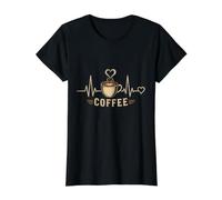 T-Shirt Motif battements de cœur café T-Shirt Graphique avec Valeur
