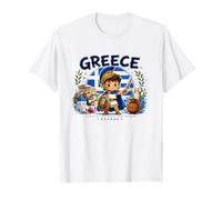 T-Shirt Motif Carte du Drapeau de la Grèce pour Enfants grecs T-Shirt
