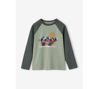 T-shirt motif graphique garçon manches raglan kaki 2A