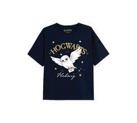 T-shirt Motif Hedwige Coton Harry Potter Bleu Marine 7/8A