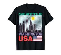 T-Shirt Motif Paysage Urbain de l'État de Washington T-Shirt