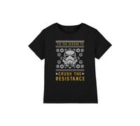T-shirt motif/style noël coton star wars crush the resistance noir 7/8A
