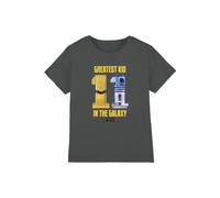 T-shirt motifs c-3po et r2-d2 coton star wars greatest kid charbon 3/4A