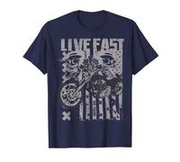 T-shirt Moto Live Fast - Bold Urban Style T-Shirt