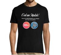 T-shirt Motocross - C'est un Match ! - Homme - Noir - Coton - Manches courtes XS
