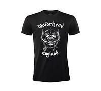 T-shirt Motorhead England T-shirt Rock Officiel Noir Band Heavy Metal Coton Unisexe Adulte Garçon, Noir , Small