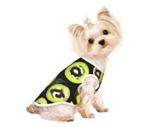 T-shirt moyen respirant sans manches imprimé kiwi vert - Tenue légère pour chien et chat - Débardeur extensible