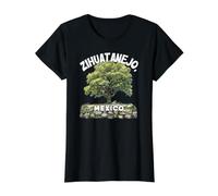 T-Shirt Mural en Pierre de chêne Zihuatanejo Mexico avec décor de Film T-Shirt Graphique avec Valeur, Femme, Noir, M