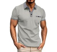 T-shirt musculaire à manches courtes pour homme - Haut à manches courtes - Revers - Des milliers de poches à grille d'oiseaux - T-shirt décontracté pour intérieur et extérieur, marche, sport, vie