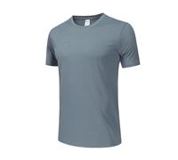 T-shirt musculaire pour homme - Manches courtes - Col rond - Pour l'extérieur, la randonnée, le sport, la course à pied, le fitness, le sport, gris, M