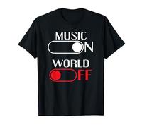 T-Shirt Music on World Off pour Les Amateurs de Musique, Les DJ, Les Musiciens T-Shirt