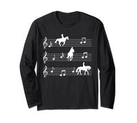 T-shirt "Musique et chevaux à l'échelle" fille cavalière Manche Longue