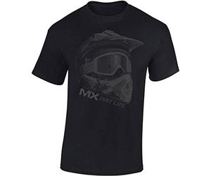 T-Shirt: MX Dirt Life - Motocross- Moto Tee-Shirt - Moto-Cross - Biker - Motocycle - Quad - Motocycliste - Idée Cadeau - Homme-s Femme-s -Outdoor - Bikeur - USA - Noir - Moto-X - VTT (S)