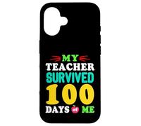 T-Shirt « My Teacher Survived 100 Days of Me 100 School Days » Coque pour iPhone 16