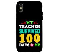 T-Shirt « My Teacher Survived 100 Days of Me 100 School Days » Coque pour iPhone X/XS
