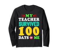 T-Shirt « My Teacher Survived 100 Days of Me 100 School Days » Manche Longue