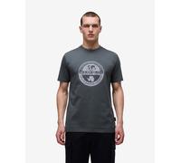 T-shirt Napapijri Bollo manches courtes vert foncé blanc - S