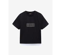 T-shirt Napapijri Box Logo manches courtes noir pur femme - M