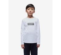 T-shirt Napapijri Chamois manches longues blanc pur noir enfant - 16