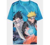 T-Shirt Naruto Shippuden - Naruto & Sasuke (Impression allover) S
