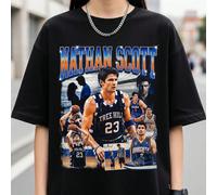 T-shirt Nathan Scott, T-shirt pour fans de One Tree Hill, T-shirt graphique de basket-ball rétro des années 90, Produits dérivés des Ravens de Tree Hill L,M,S,XL,XXL,XXXLCoton