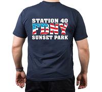 T-shirt Navy New York City Fire Dept. EMS-Station 40 Sunset Park Brooklyn - Bleu - X-Large