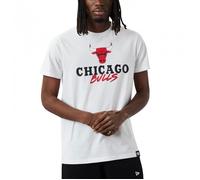 T-shirt NBA Script - NEW ERA - Chicago Bulls - Blanc - 100% coton - Manches courtes L