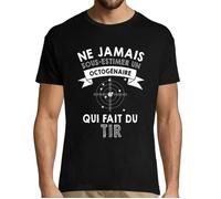 T-shirt - ne jamais sous-estimer un Octogénaire - Noir - Coton - Manches courtes S