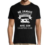T-shirt - ne jamais sous-estimer un Septuagénaire - Noir - Coton - Manches courtes S