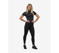 T-shirt Nebbia Compression Half Zip à manches courtes noir pour femme. - L