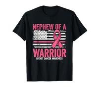 T-shirt Neveu d'un guerrier avec drapeau américain Soutien du cancer du sein T-Shirt