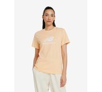 T-shirt New Balance Jersey Stacked Logo manche courte orange femme - M