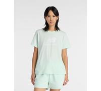 T-shirt New Balance Jersey Stacked Logo manches courtes vert menthe femme - XS