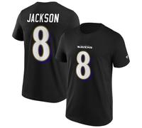 T-shirt NFL Baltimore Ravens Lamar Jackson noir maillot de football graphique