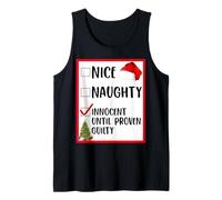 T-shirt Nice Naughty Innocent Until Proven Guilty Christmas List Débardeur