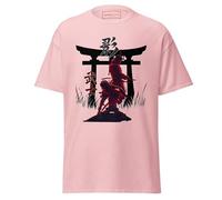 T-shirt Ninja Samurai - Torii Gate Alliance Design pour joueurs - T-shirt esthétique guerrier japonais inspiré de l'univers féodal Japan Shadows - Coton doux, rose clair, XL