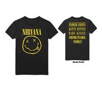 T-shirt nirvana yellow smiley flower sniffin' unisexe noir taille 4xl Noir G