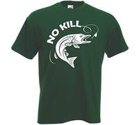 T-Shirt No Kill Brochet Catch and Release Pêche Nature Poisson - Vert (L)