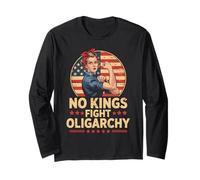 T-Shirt No Kings Fight Oligarchy No Kings in America Femme Manche Longue