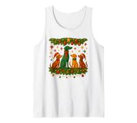 T-Shirt Noël Chiens Style Mid-Century Modern Rétro 50s 60s Débardeur