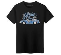 T-Shirt Noir Alpine A110 rallye Bleue - Coupe régulière 100% coton S