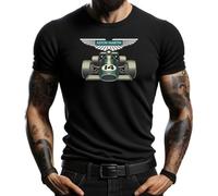 T-shirt noir avec motif de voiture de course classique Aston Martin - Style vintage pour amateurs de sport automobile, Noir , XL