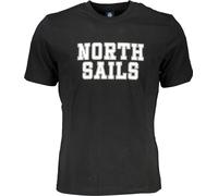 T-shirt noir élégant à manches courtes pour hommes, avec impression et col rond, taille : S Couleur : Nero