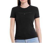 T-shirt Noir Femme Tommy Hilfiger Tjw Slim Tonal Linea XXS